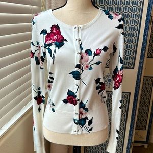 WHBM Floral Snap-front Cardigan